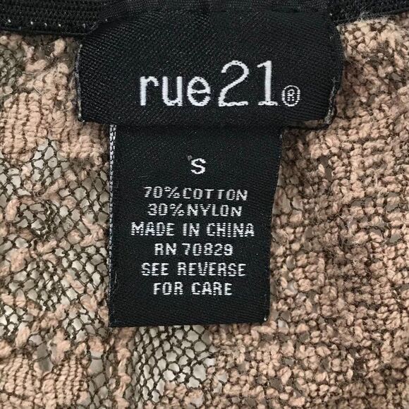 Vintage Brown Floral Fairy Grunge Cottagecore Sheer Knit Bohemian Crop Top / S - Picture 5 of 5